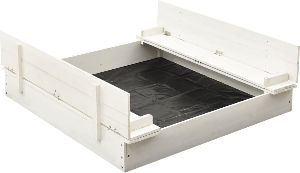 VidaXL Zandbak 95x90x15 cm vurenhout wit