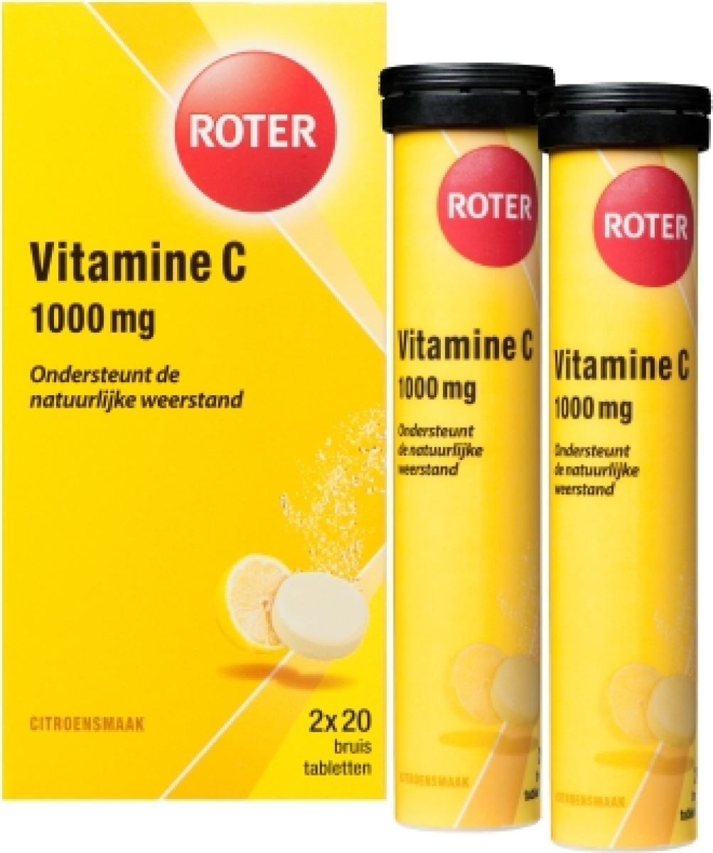 Roter Vitamine C Bruistabletten Ascorbinezuur Citroensmaak
