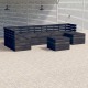 VidaXL 8-delige Loungeset pallet massief grenenhout donkergrijs