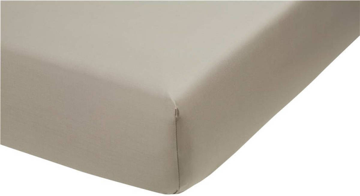 Ambiante katoenen hoeslaken top matras taupe