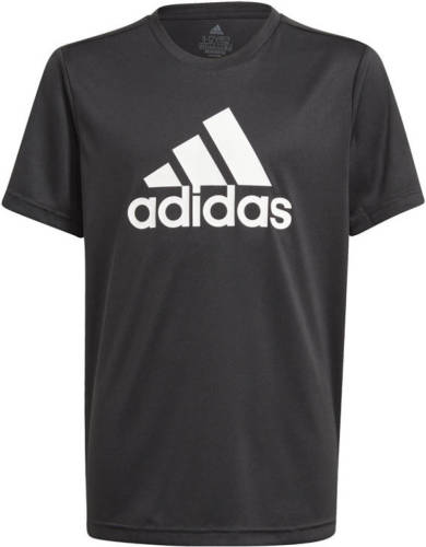 adidas Performance sport T-shirt grijs zwart/wit
