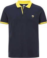 Jan Vanderstorm oversized polo LAVRANS Plus Size met contrastbies donkerblauw