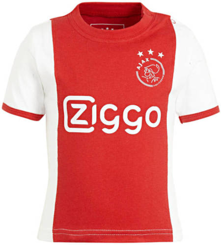 Ajax baby Ajax T-shirt met logo wit/rood