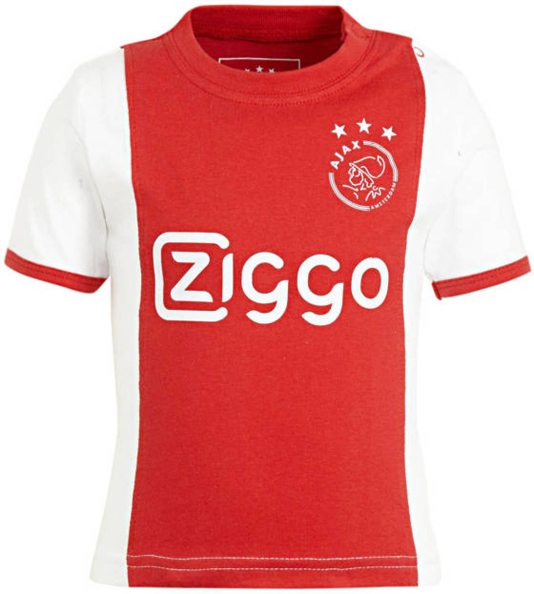 Ajax baby Ajax T-shirt met logo wit/rood