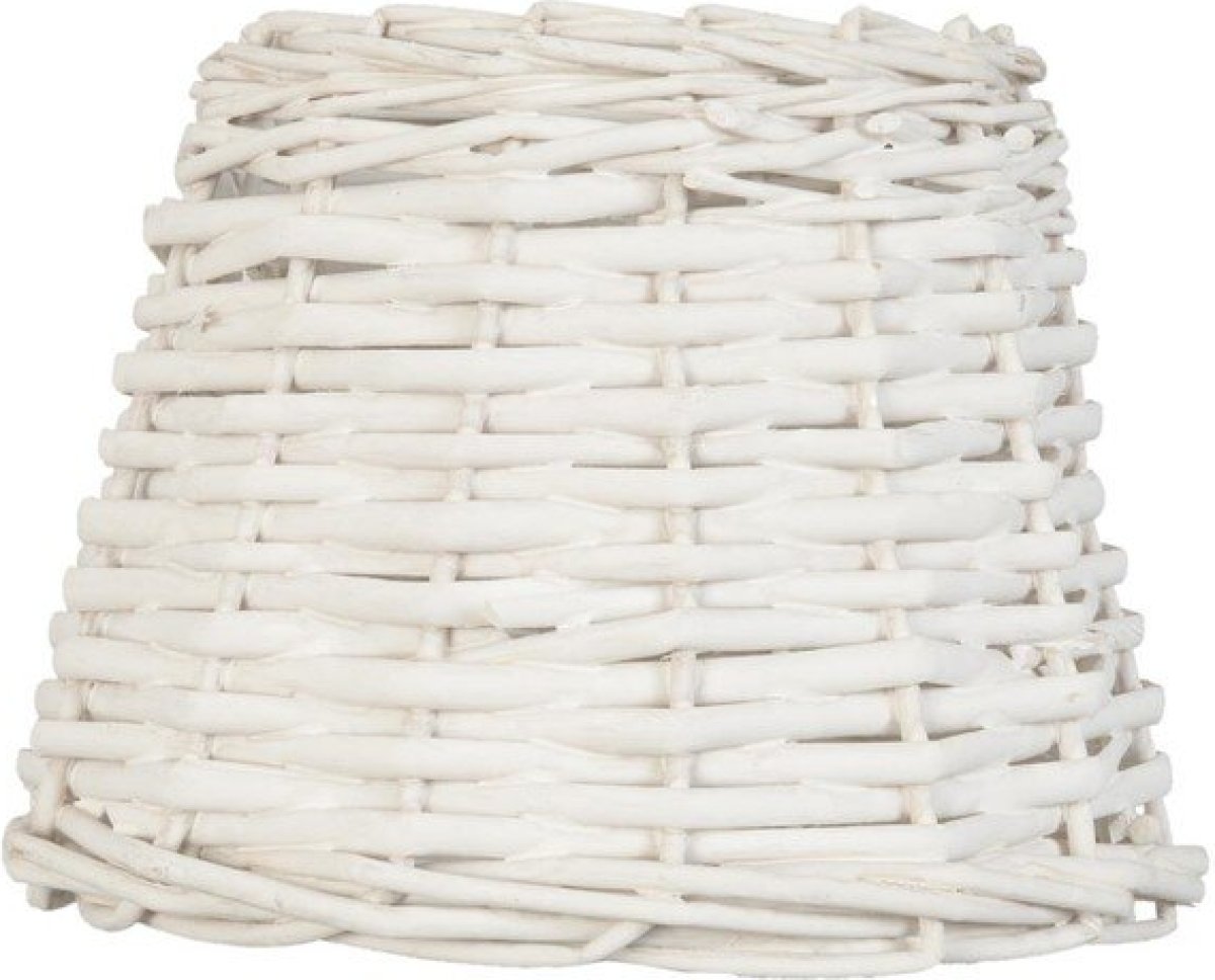 Lampenkap | Ø 20*15 cm | Wit | Rotan | Rond | Gevlochten | Clayre & Eef | 6LAK0258W