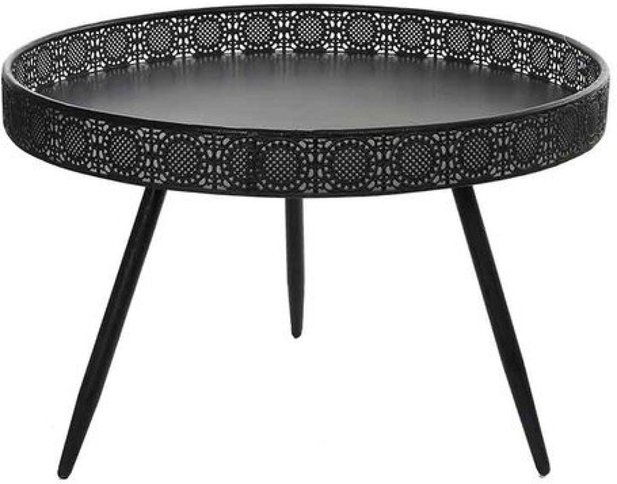 Mica Decorations ronde tafel zwart maat in cm: 45,5 x 70 - Zwart
