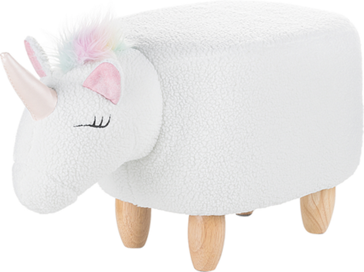 Beliani Hocker stof wit UNICORN