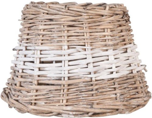 Lampenkap | Ø 23*17 cm | Creme | Rotan | Rond | Streep | Clayre & Eef | W4RO0081BW