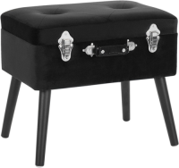 Beliani Hocker fluweel zwart MALLARD