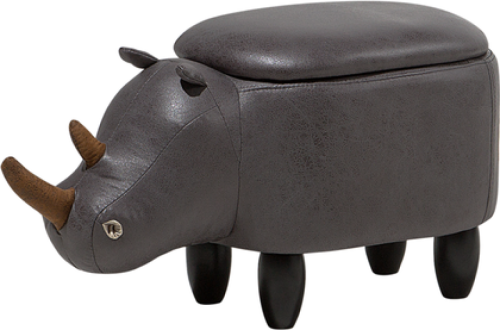 Beliani Hocker kunstleer donkergrijs RHINO