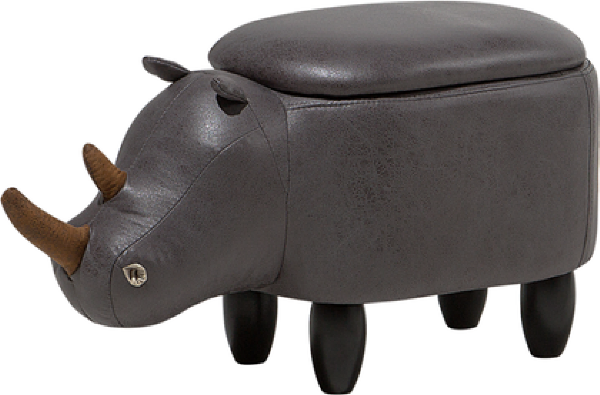 Beliani Hocker kunstleer donkergrijs RHINO