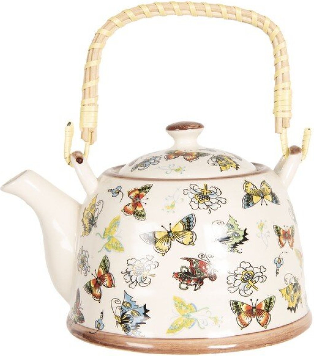 Theepot | 17*12*10 cm / 0.6L | Multi | Porselein | Rond | Bloemen | Clayre & Eef | 6CETE0069M