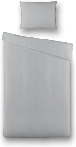 Presence Plain Uni - Licht grijs 1-persoons (140 x 200/220 cm + 1 kussensloop) Dekbedovertrek