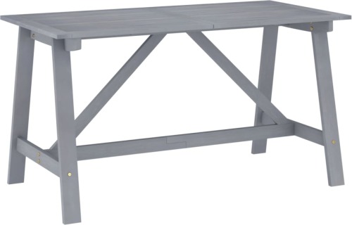 VidaXL Tuintafel 140x70x73,5 cm massief acaciahout grijs