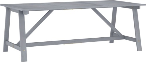 VidaXL Tuintafel 206x100x74 cm massief acaciahout grijs