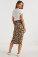 anytime rok met all-over bloemenprint groen/roze/oranje