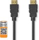 Nedis Premium High Speed HDMI-Kabel met Ethernet | HDMI-Connector - HDMI-Connector | 1,00 m | Zwa