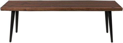 Dutchbone Alagon Eetbank - L140xB40xH45 Cm - Walnoot - Zwart Metalen Poten