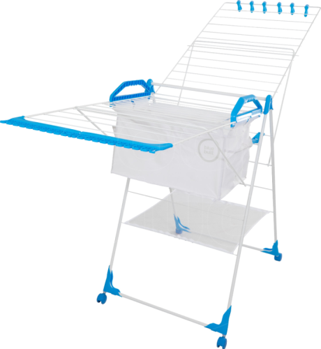 BlueBuilt Droogrek 25 meter met Wasmand, Wasknijpers en Waszak
