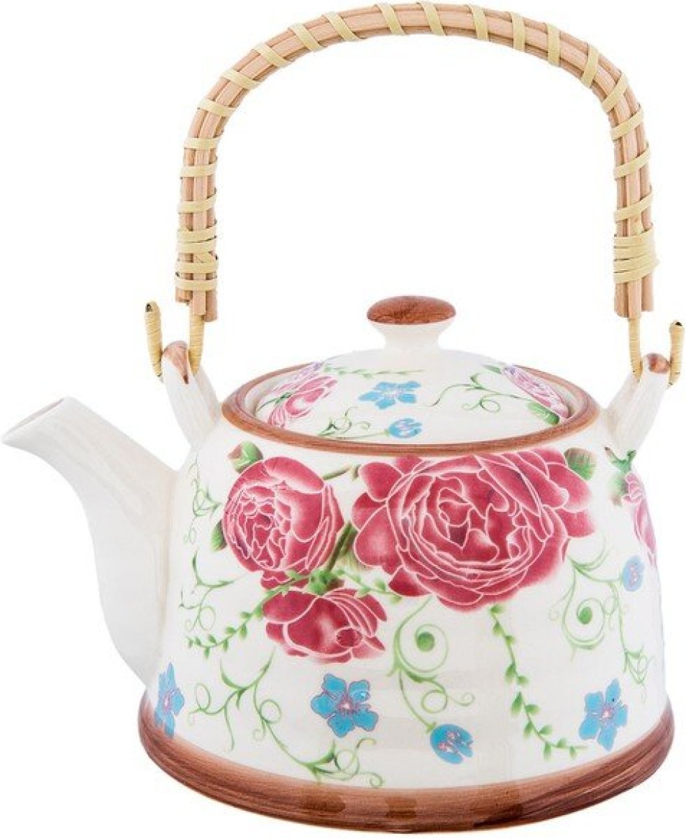 Theepot | 18*14*12 cm / 0.7L | Multi | Keramiek | Rond | Bloemen | Clayre & Eef | 6CETE0020