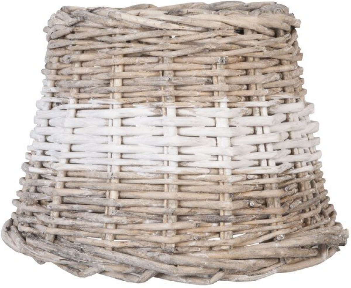 Lampenkap | Ø 20*15 cm | Creme | Rotan | Rond | Streep | Clayre & Eef | 6RO0063BW