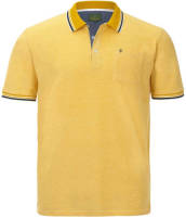 Charles Colby oversized polo Earl LANDON Plus Size met contrastbies lichtgeel