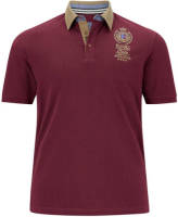 Jan Vanderstorm oversized polo JOAKIM Plus Size met printopdruk aubergine/beige