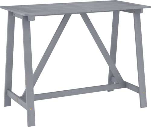 VidaXL Tuinbartafel 140x70x104 cm massief acaciahout grijs