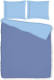 Romanette Comtesse - Verwarmend Flanel - Jeans/Blauw 1-persoons (140 x 200/220 cm + 1 kussensloop) Dekbedovertrek