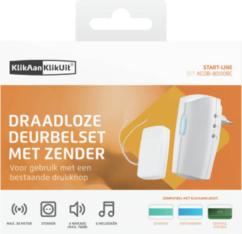 Klikaanklikuit ACDB-8000BC Plug-in Draadloze deurbelset met zender