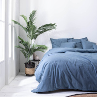 Presence Plain Percale - Donkerblauw 1-persoons (140 x 200/220 cm + 1 kussensloop), Extra sierkussenslopen: Geen extra sierkussenslopen Dekbedovertrek