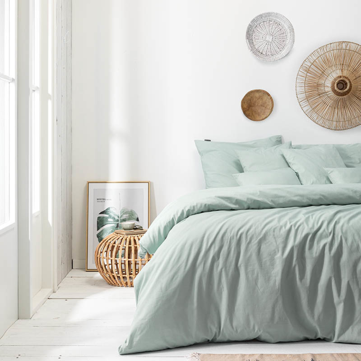 Presence Plain Percale - Jade 1-persoons (140 x 200/220 cm + 1 kussensloop), Extra sierkussenslopen: Geen extra sierkussenslopen Dekbedovertrek