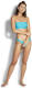 Seafolly high leg bikinibroekje met rib structuur turquoise