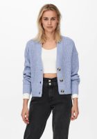 Only Textuur Gebreid Vest Dames Blauw