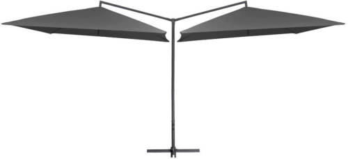 VidaXL Parasol dubbel met stalen paal 250x250 cm antraciet