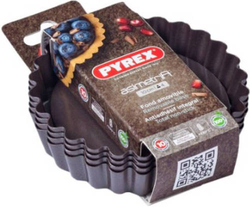 Taartvormpjes 10 cm, Set van 4 Stuks - Pyrex Asimetria