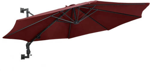 VidaXL Wandparasol met metalen paal 300 cm bordeauxrood