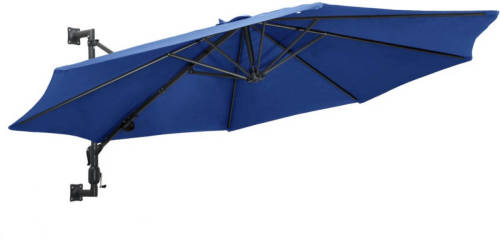 VidaXL Wandparasol met metalen paal 300 cm blauw