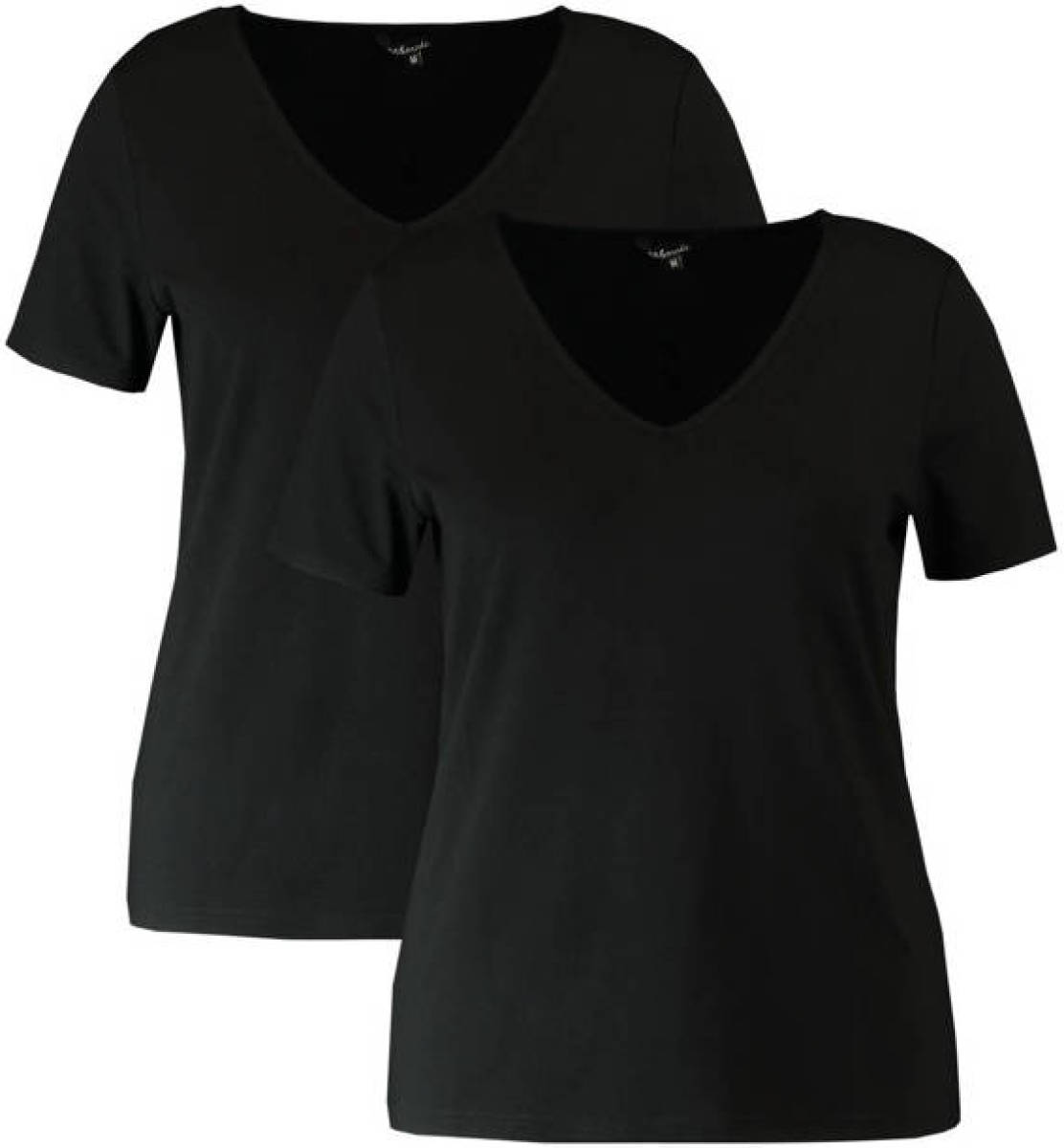 MS Mode basic T-shirt set van 2 zwart