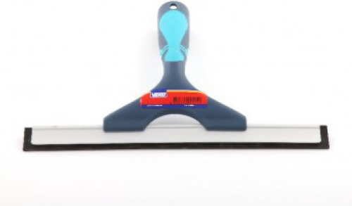 Merkloos Blauwe raamwisser/raamtrekker met strip van natuurrubber en ergonomische soft grip 25 cm