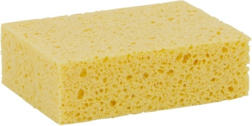 Merkloos Sterk absorberende viscose spons geel 14 x 11 x 3,5 cm