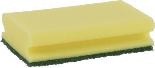 Merkloos 5x Grote gele schuurspons met greep 16,5 x 8 x 4,7 cm