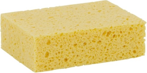 Merkloos Viscose schoonmaakspons / keukenspons geel 13 x 9 x 3,5 cm