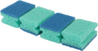 Merkloos 4x stuks blauwe schuursponzen / schoonmaaksponzen viscose