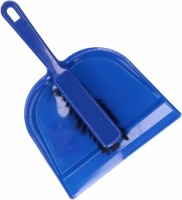 Merkloos Plastic stoffer en blik blauw