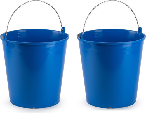 Forte Plastics 4x stuks emmer blauw 15 liter 32 x 31 cm schoonmaakartikelen