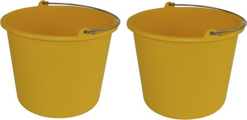 Forte Plastics 2x Schoonmaakemmers/huishoudemmers 12 liter geel