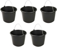 Merkloos 5x Zwarte emmer 12 liter