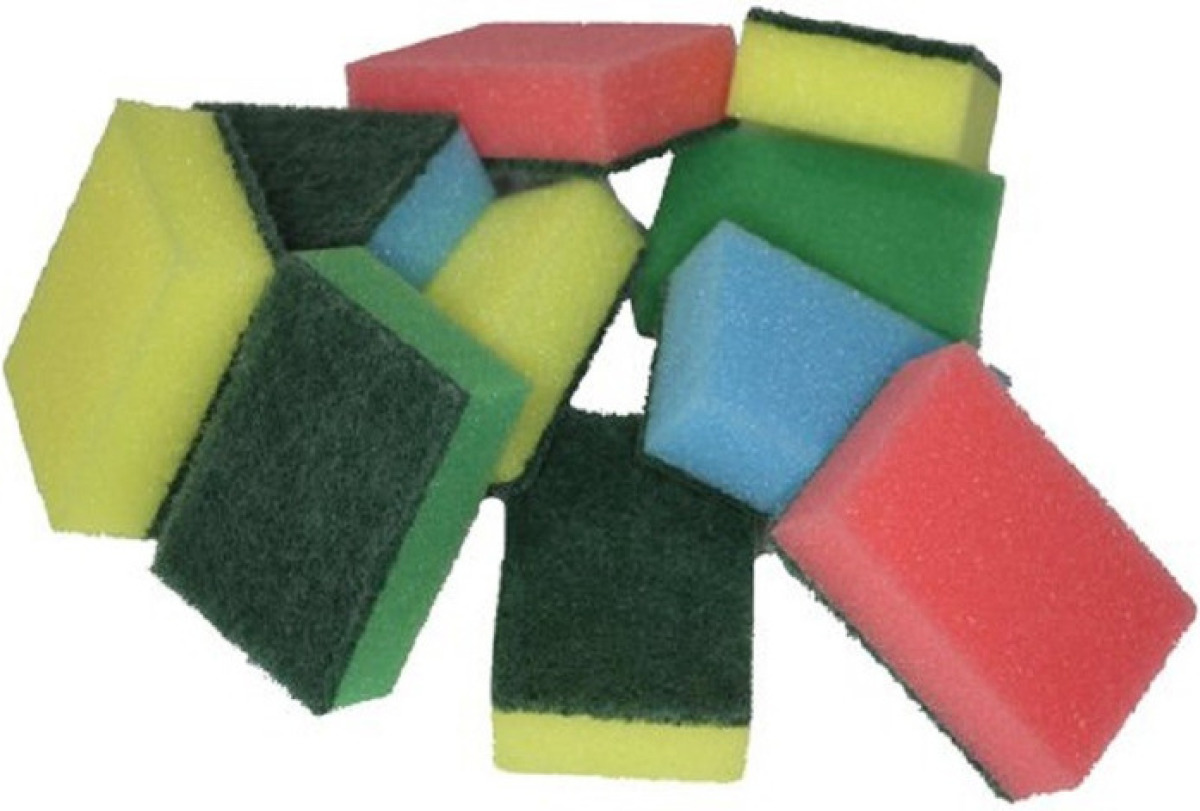 Merkloos 30x Gekleurde schuursponsjes 9 cm