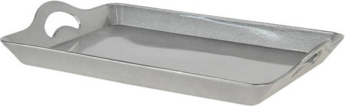 Clayre & Eef Dienblad 45*32*3 cm Zilverkleurig Kunststof